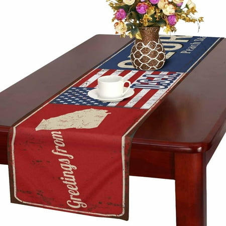 Mkhert Greetings From Georgia Peach State With American Flag Table