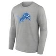 thumbnail image 2 of Men's Heather Gray Detroit Lions Primary Team Logo Long Sleeve T-Shirt, 2 of 3