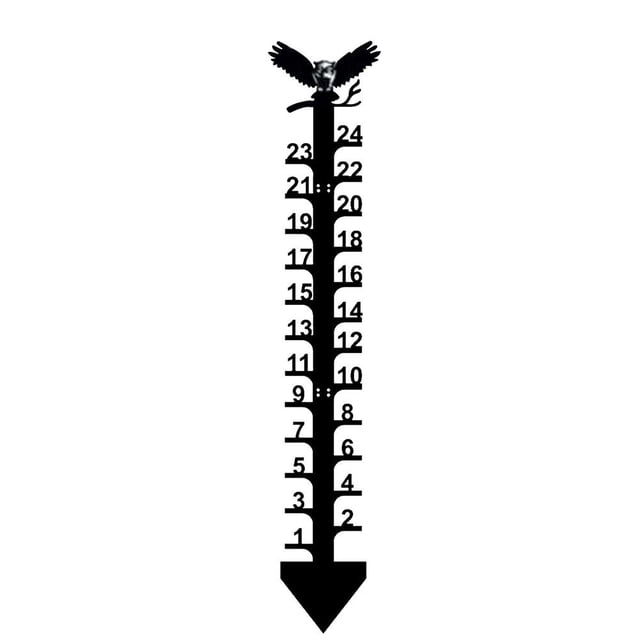 Outdoor Snowfall Measuring Gauge with Detachable Stick for Garden, Yard, Winter Weather Monitoring - Heavy Duty Metal Rust Resistant
