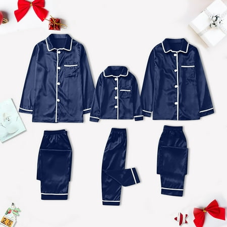 

Sodopo Women Mens Christmas Pajamas - Solid Kids Baby Pajamas Set Long Sleeve Button Down Flannel Family Christmas Pjs Matching Sets