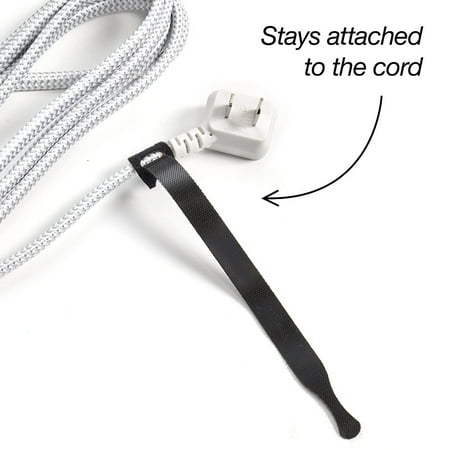 Wrap-It Storage Self-Gripping Cable Ties Roll - 8-inch (25-Pack) Black - Reusable Hook and Loop Ties - Black