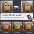 thumbnail image 4 of VEANERWOOD Rattan 3 Drawer Nightstand Set of 2 with LED Lights, Bedside Table Night Stand with Charging Station for Bedroom, 4 of 9