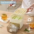 thumbnail image 4 of 48 Cube Ice Maker With Easy Press Lid, Double Layer Portable Ice Maker with Lid and Storage Box for Freezer, Handled Press-Type Ice Cube Tray with Lid and Bin for Whiskey, Cocktail, Beer (Green), 4 of 5