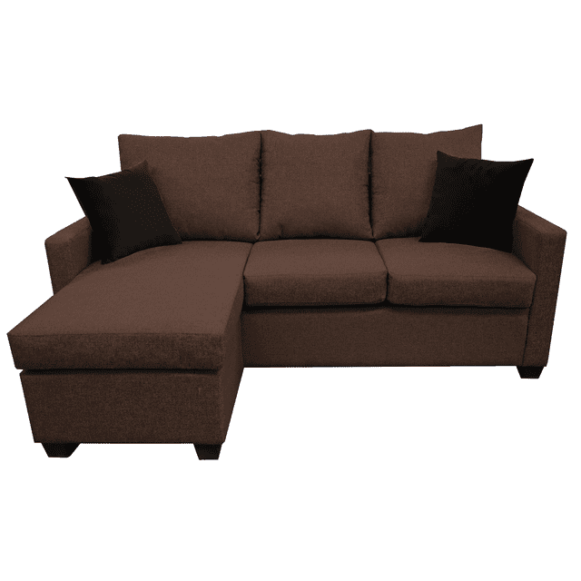 Sala Esquinera El Bazar Store Denver Chocolate, 200x140 cm, Lado derecho e Izquierdo, Lino nacional, Sofa