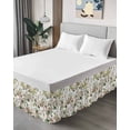 thumbnail image 4 of Spring Floral Wrap Around Bed Skirts for California King Bed 16" Drop,Bed Skirt with Adjustable Elastic Belt Dust Ruffle Bed Valance for Bedroom Green Botanical Flowers Watercolor Bed Frame Cover, 4 of 7