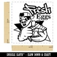 thumbnail image 2 of Fresh Eggs 90's Hip-Hop Street Graffiti Chicken Self-Inking Rubber Stamp Ink Stamper - Brown Ink - Small 1 Inch, 2 of 7