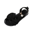 thumbnail image 3 of Crunowin Women's Casual Sandals, Round Toe Open Toe Solid Color Bow Indoor Outdoor Big Size Comfortable Shoes Black 7, 3 of 10