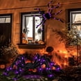 thumbnail image 3 of 2 Set Giant Halloween Spider Decorations - 5ft & 4ft - Purple LED Lights - Funny Prank Kit - Spooky Yard Decor, 3 of 7