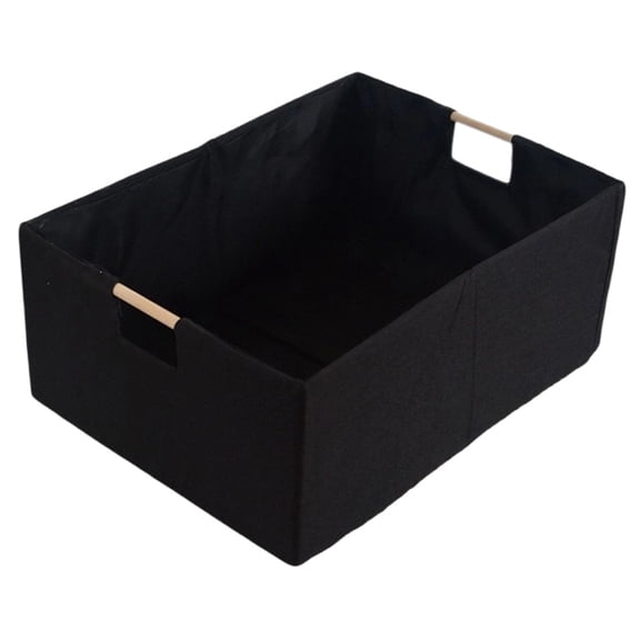 LLDYYDS Storage Bin for Shelves Rectangle Closet Baskets Foldable Box with Handles Black Storage Boxes