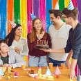 thumbnail image 4 of Foil Fringe Curtains Macaron Colors Metallic Tinsel Curtain 39.37x98.43in Party Backdrop Shimmer Streamers Photo Booth Birthday Easter Graduation Wedding Decor Pastel Combo Rainbow Decoration, 4 of 6