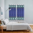 thumbnail image 3 of Navy Blue Boho Kitchen Curtains Window Panels, Vintage Ethnic Tribe Abstract Art Retro Insulated Window Treatment Curtain, Grommet Curtains for Bedroom/Living Room/Bathroom, 2 Piece 42"Wx63"L, 3 of 8