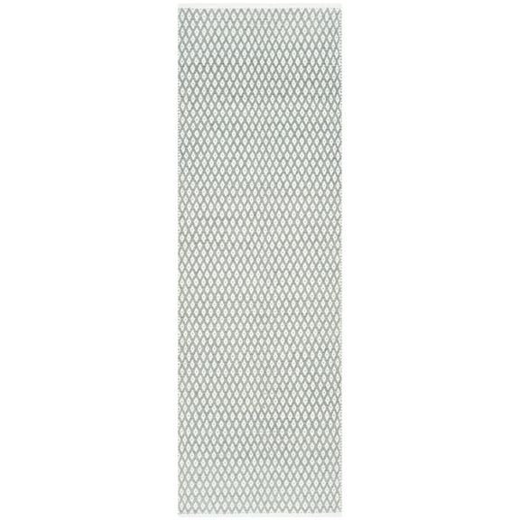 SAFAVIEH Boston Angelica Diamond Trellis Cotton Runner Rug, Grey, 2'3" x 9'