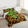thumbnail image 3 of Manfei Letter Monogrammed T 3-Piece Full Size Comforter Sets for Teens Boys Girls,Construction Game Bedding Comforter Set,Building Blocks Lightweight Bedding Sets,Microfiber Bedroom Decor, 3 of 8