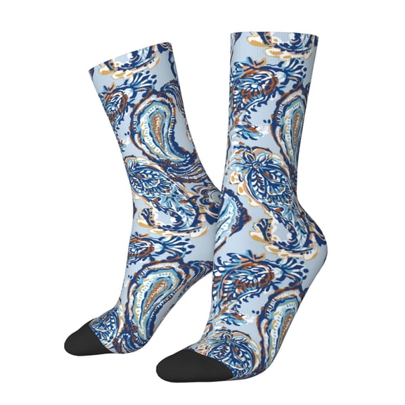 Honeii Paisley Floral Branches Print Adult Socks,Crew Socks,Casual Calf Socks,Daily Wear Socks for Men & Women, Perfect for Sports, Casual and Everyday Use