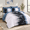 Blue Black-Queen, variant on Blue Black King Size 7 Piece Ombre Boho Bed-in-a-Bag Bedding Set