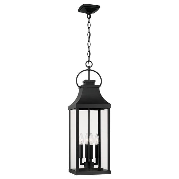 4 Light Outdoor Hanging Lantern In Traditional Style-29.5 Inches Tall And 9 Inches Wide-Black Finish Capital Lighting 946442Bk