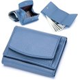 thumbnail image 3 of Nueva mini billetera plegable unisex antifraude con tarjetas de crédito, 2023 Nueva mini billetera vegana para mujeres, tarjetero de cuero con bloqueo RFID - Mini billetera de bolsillo (azul), 3 of 4