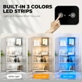 thumbnail image 3 of MIIFUNY 65" Glass Display Cabinet with LED Lights, 4 Tier Curio Storage Cabinet, White, 3 of 9