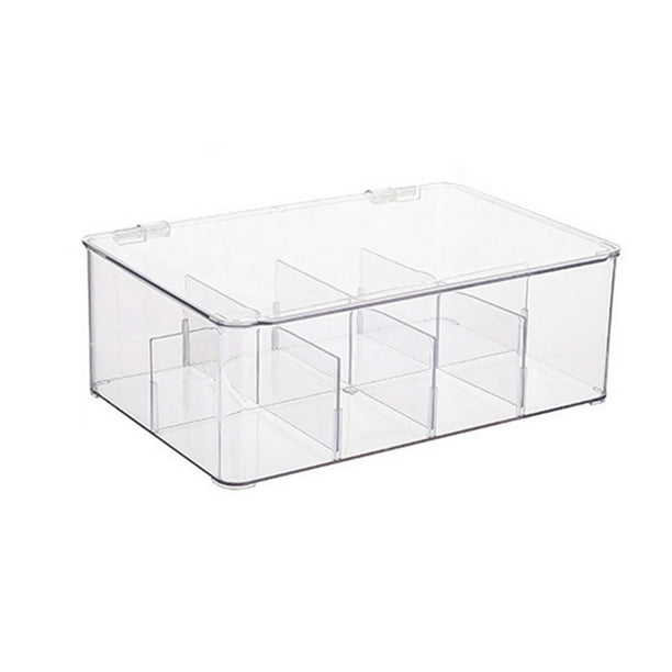 Yhmxh Utensilios de cocina Organizador de plástico para guardar bolsitas de té, con tapa, para armario de cocina, encimera y despensa, ideal para cápsulas de café y condimentos. Muebles para cocina