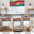 thumbnail image 5 of 2 Pack Watercolors Red Blue Green Valance for Window Modern Art Kitchen Valance Rod Pocket Short Curtain Topper Decorative Window Treatment for Living Room Bedroom 54"x18", 5 of 8