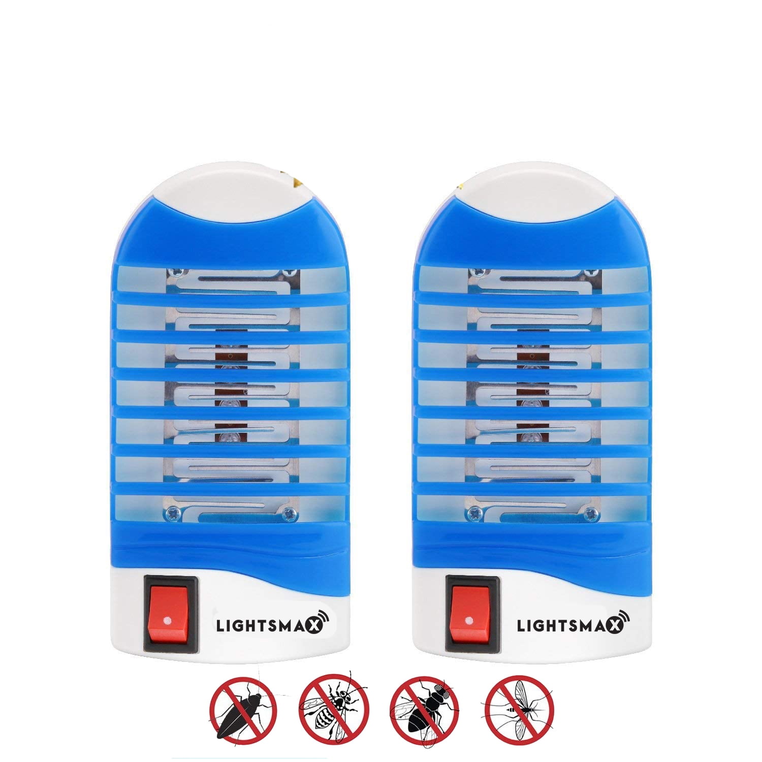 2 PKS [2018 NEW UPGRADED] LIGHTSMAX -Bug Zapper, Upgraded Mosquitoes Killer, Indoor Mosquito Zapper Bug Light, Plug-in Electronic Insect Gnat Flying bugs Killer Trap, for Bedroom Home Porch