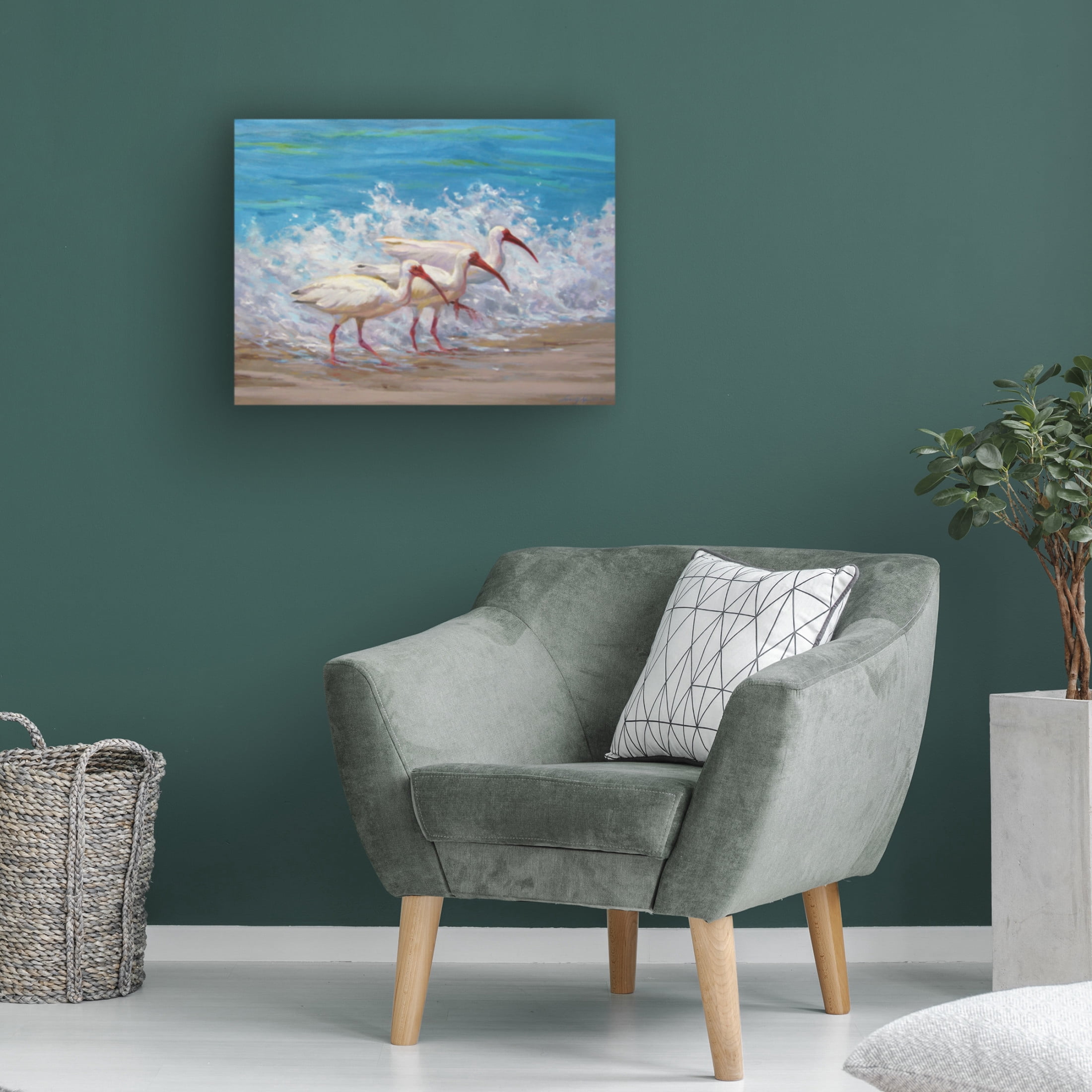 Canvas Wall Art - Sandy Nelson 'Surf Fishing' Wall Art for Living Room, Bedroom, or Office Décor by Trademark Fine Art - 47 x 35 Inches