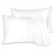 thumbnail image 1 of Funda de almohada de seda de morera Rojo Verde 2 piezas blanca fría con cremallera, 1 of 5