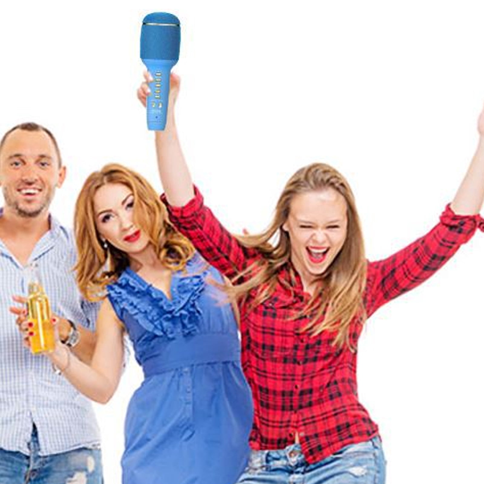 2 in 1 Karaoke Wireless Microphone, New Microphone Speaker Integrated Wireless Microphone Bluetooth Mobile Live Microphone with Four Kinds of Sound Effects PA System for Adults and Kids