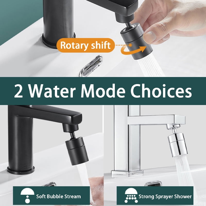 360 ° Universal Kitchen Faucet Anti-splash Aerator Bathroom Tap Rotatable Faucet 2 Mode Tap Nozzle Bubbler Kitchen Sink Faucet