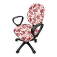 thumbnail image 2 of SCRAWLGOD Palm Tree Red Beige 2 Pieces Breathable Office Chair Slipcover Soft Easy to Install Gaming Chair Slipcovers Non-Slip Split Dustproof Boss Chair Covers, 2 of 7