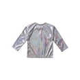 thumbnail image 4 of renvena Boys Girls Crop Top Metallic Shiny Long Sleeve Tank Top T-Shirt Toddler Sequins Dance Leotard Hip Hop Outwear, 4 of 7