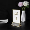 thumbnail image 4 of Amdohai 12 Pack Gold Sign Holders 4x6'' Acrylic Double Sided Table Menu Display Stand, Wedding Table Numbers Holder, 4 of 6