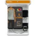 thumbnail image 2 of Fruit of the Loom Men's Black & Grey A-Shirts, Medium 5 Pack, 2 of 2