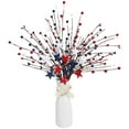 thumbnail image 6 of HengDidi Realistic Red White Blue Faux Berry Sprigs with Stars - 40cm Patriotic Decor for 4th of July, Memorial Day, Veterans Day, Indoor Outdoor Party Centerpiece (Durable Cloth), 6 of 6