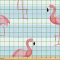 thumbnail image 2 of Ambesonne Exotic Fabric by the Yard Upholstery, Flamingo Striped Backdrop, 2 Yards, Pale Pink Soft Blue and White, 2 of 5