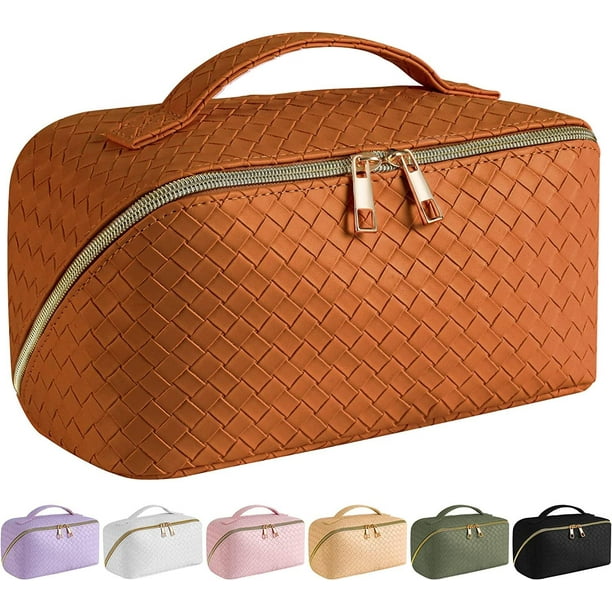 Large Capacity Travel Cosmetic Bag Makeup Bag, PU Leather Waterproof