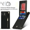 thumbnail image 4 of Crossbody Phone Case for iPhone 11 Case with Card Holder for Women,iPhone 11 Case Wallet with Strap Lanyard for Men,PU Leather Magnetic Clasp with Kickstand 6.1", Black, 4 of 16
