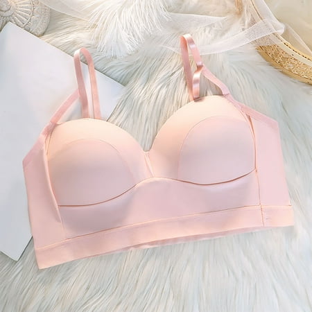 Womens Bras No Underwire Full Support  Sujetadores para mujer sin aros y soporte completo  Women s Non Steel Ring Style Printed Gathered Middle Button Breathable Underwear Daily Bra