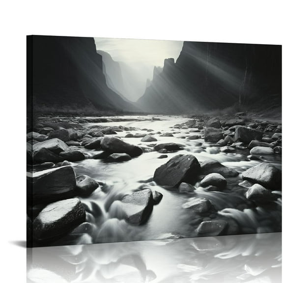 BCIIG Black and white wall decoration modern mountain nature landscape wall bedroom living room decoration 20x16in