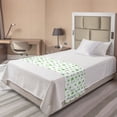 thumbnail image 1 of Shamrock Bed Runner, Saint Patrick Day Theme with Clover Leaf Royal Irish Tradition Classic Pattern, Decorative Accent Bedding Scarf for Hotels Homes and Guestrooms, Twin, Green White, by Ambesonne, 1 of 2