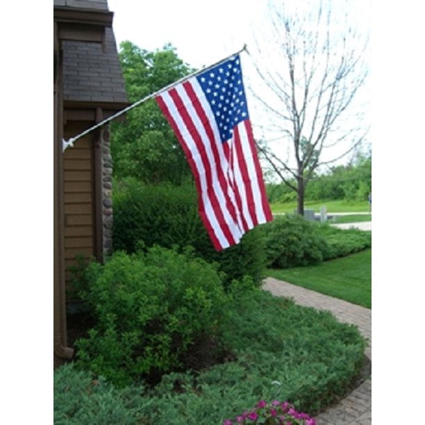MADE IN USA American Flag Pole Set 3' x 5' Poly Cotton Eagle Walmart