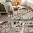 thumbnail image 5 of Small Round Rug 3Ft Washable Non-Slip, Farmhouse Wood Grain Circle Area Rugs for Living Room Bedroom, Vintage Country Barn Gate Brown Indoor Floor Mats Carpet Runner for Home Decor, 5 of 8
