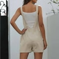 thumbnail image 4 of Fesfesfes Jumpsuit for Women Overalls Solid Pocket Buttons Rompers Suspender Jumpsuit Pants, 4 of 7