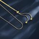 thumbnail image 4 of Plain golden handdrawn chain, 18K goldplated, soft snake chain with ball pendant, stainless steel, gold chain for women., 4 of 5