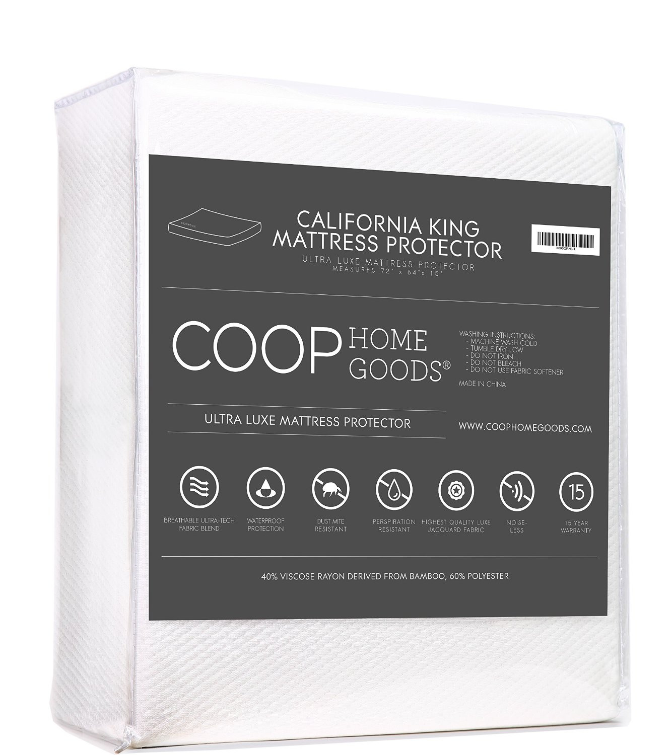 Coop Home Goods Mattress Protector Soft and Noiseless Waterproof
