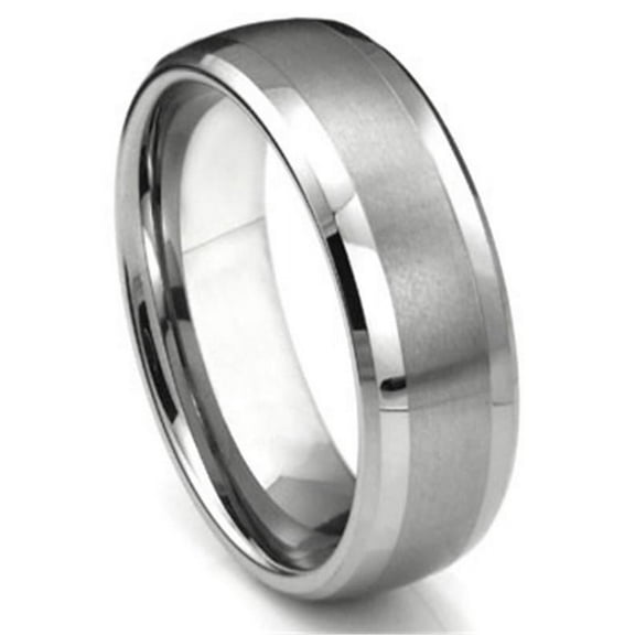 Andrea Jewelers Tungsten Carbide Dome Wedding Band Ring With Beveled Edges Sz 10.0