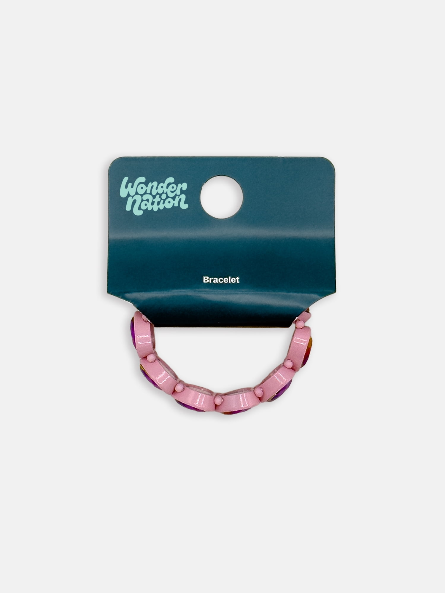 Wonder Nation Girls 1 Piece Stone Stretch Bracelet, Pink
