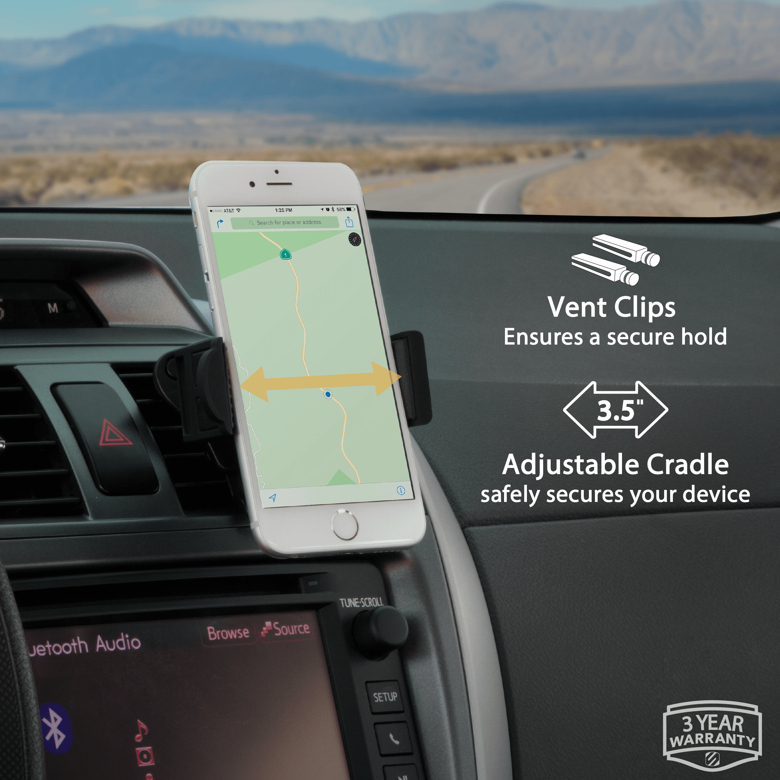 Scosche HVM2-1 VentMount Universal Vent Smartphone//GPS Mount for The Car