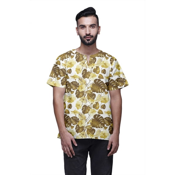 Atasi Indian Kurta For Boys Printed Short Sleeve Kurta For Men Designer Kurta