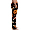 thumbnail image 4 of Domzest Halloween Pajama Pants Men Halloween Graphic Drawstring Elastic Waisted Pajama Bottoms Wide Leg Funny Sleepwear Black XL, 4 of 7